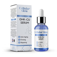 Cellular Glow Copper Peptides Serum bottle for firming and rejuvenation routines.