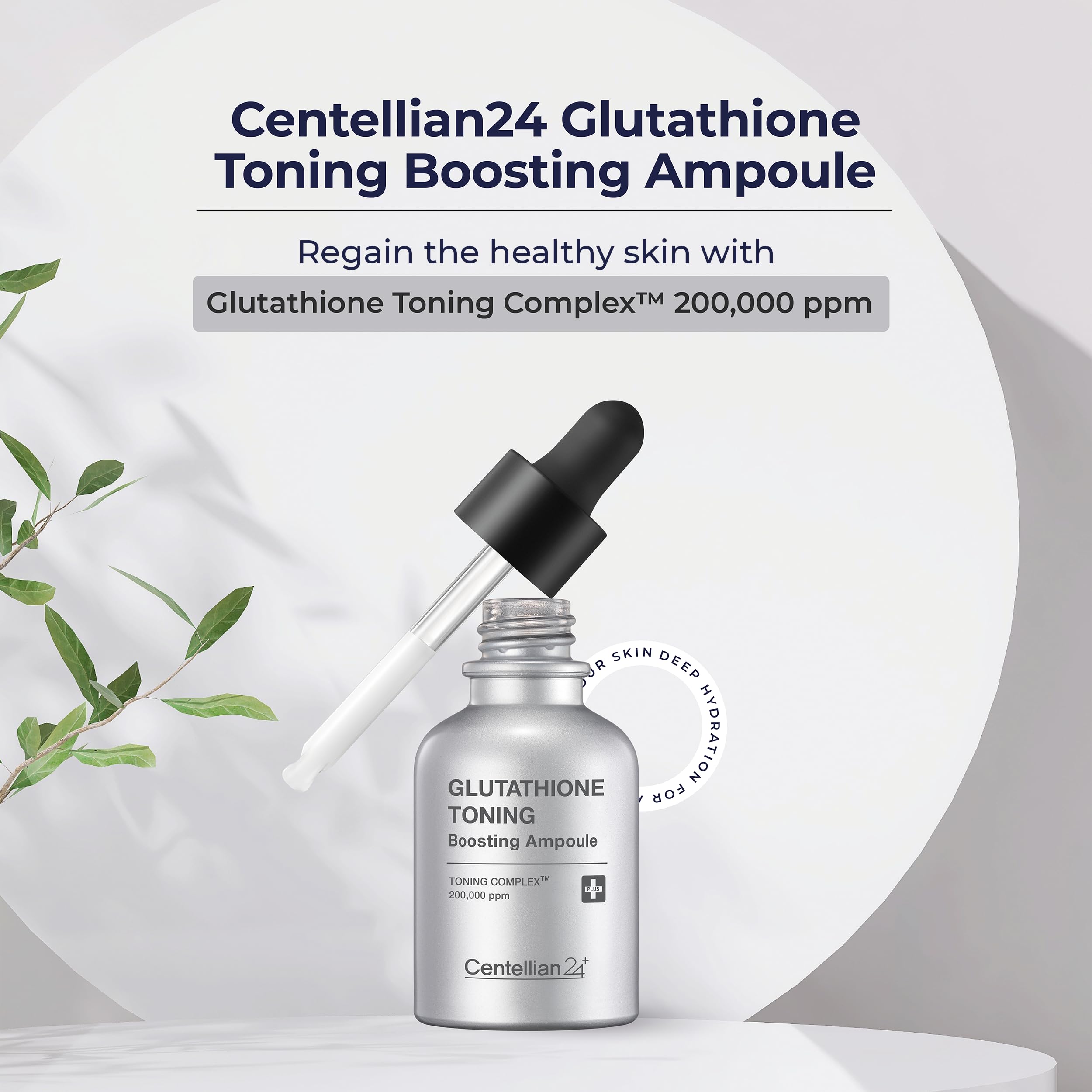 Application ritual shot showing CENTELLIAN 24 ampoule use for tone improvement.