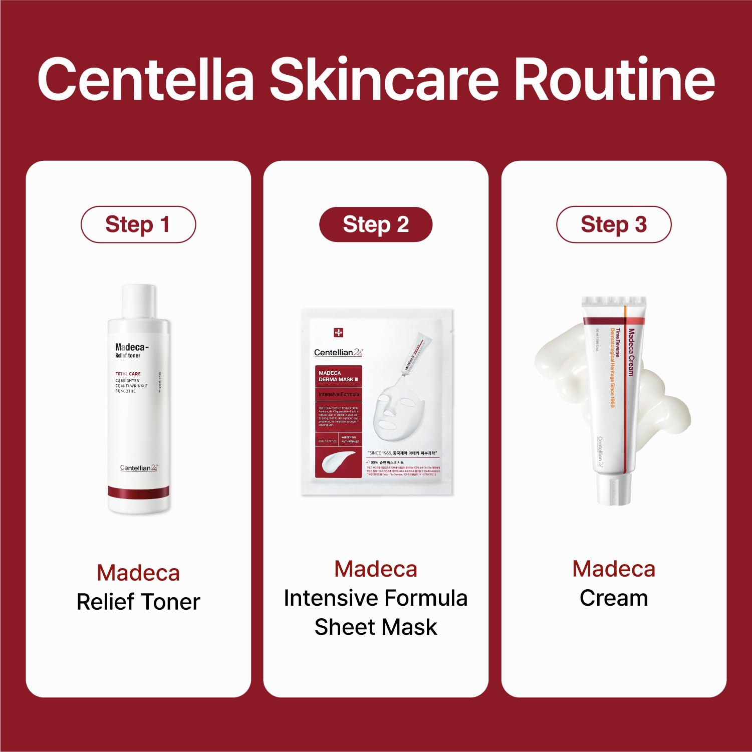 Centellian 24 Madeca Derma Mask ingredients TECA & EGF highlighted for nourishing hydration
