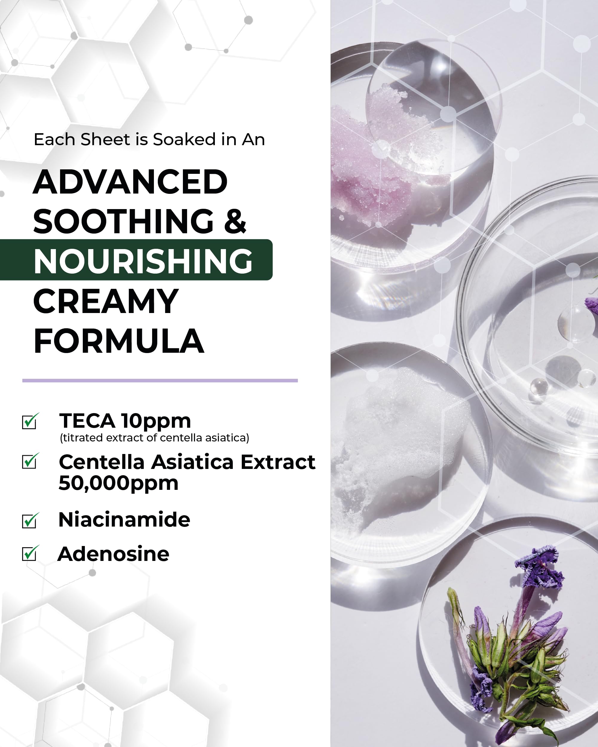 Mask sheet featuring Centella ingredients for sensitive skin care.