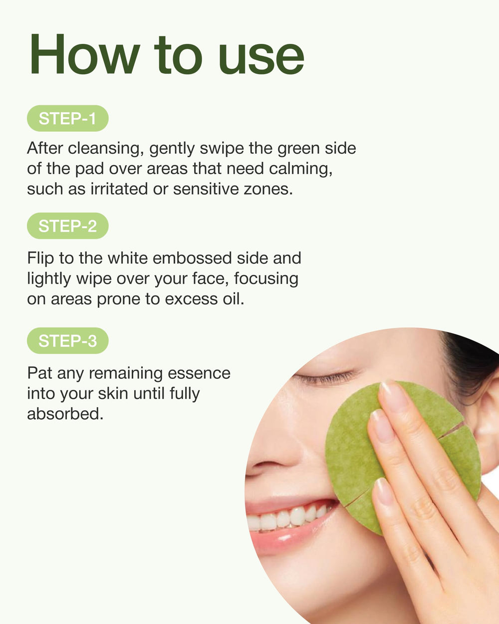 CENTELLIAN 24 Madeca Real Green Pore Pad texture closeup shows a soft, skin-friendly pad.