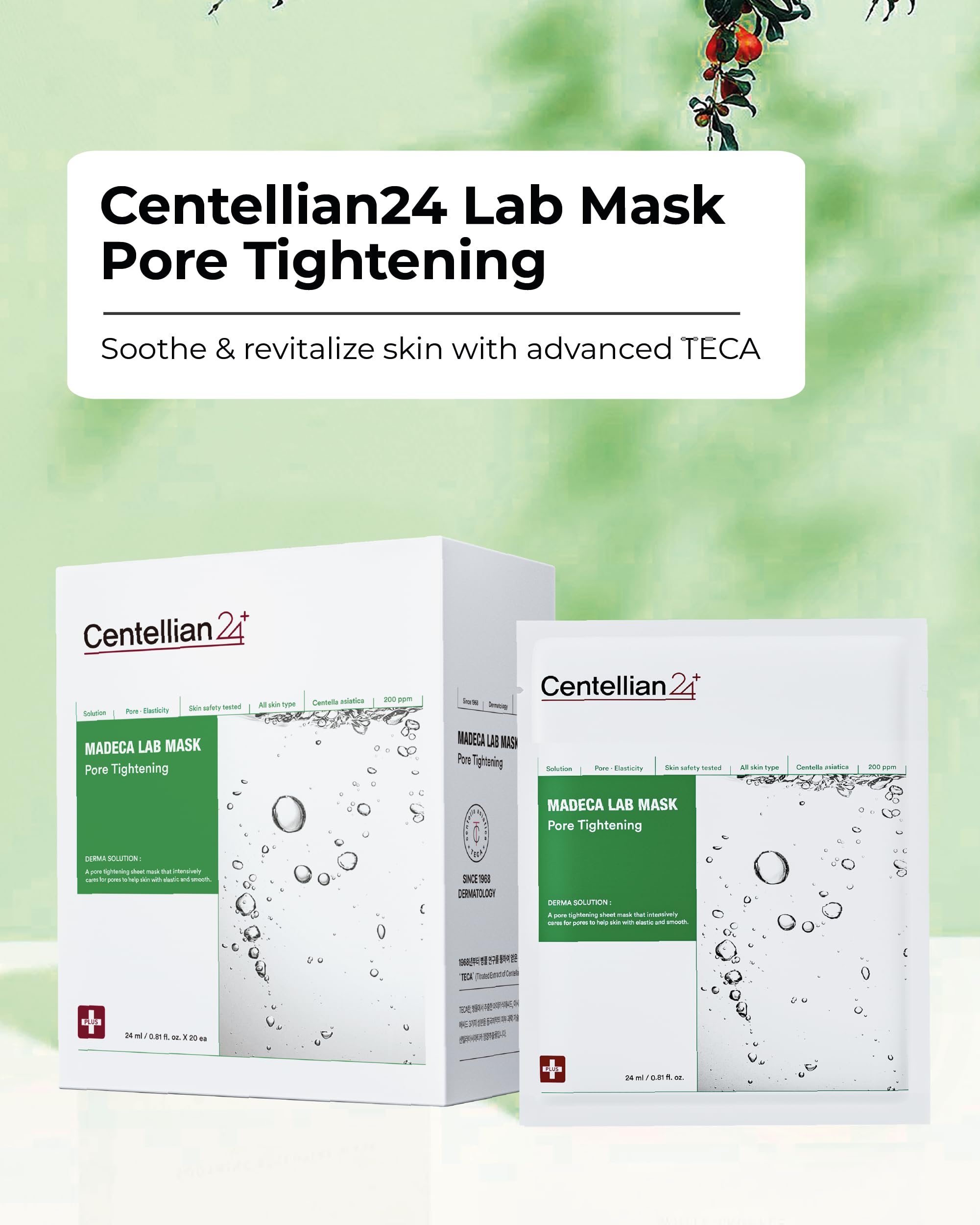 Centellian 24 Lab Mask TECA Niacinamide boost for balanced tone.