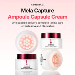 Centellian 24 Madeca Mela Capture ampoules arranged for concentrated skin tone care.