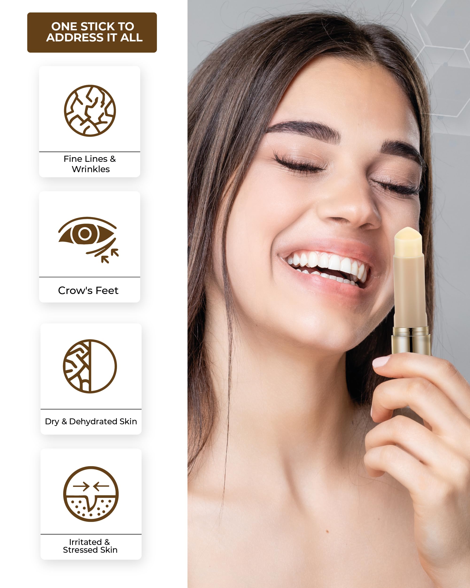 Centellian 24 Madeca Wrinkle Capture Stick triangular design enables precise use.