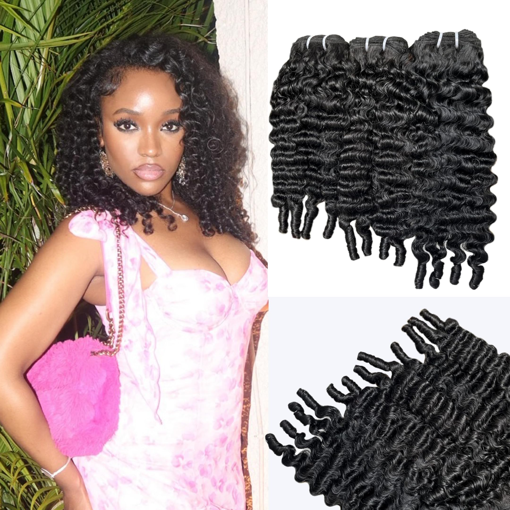 Ceoltay Burmese Curly Bundles 12-inch weft for a natural blend and quick fuller styling.