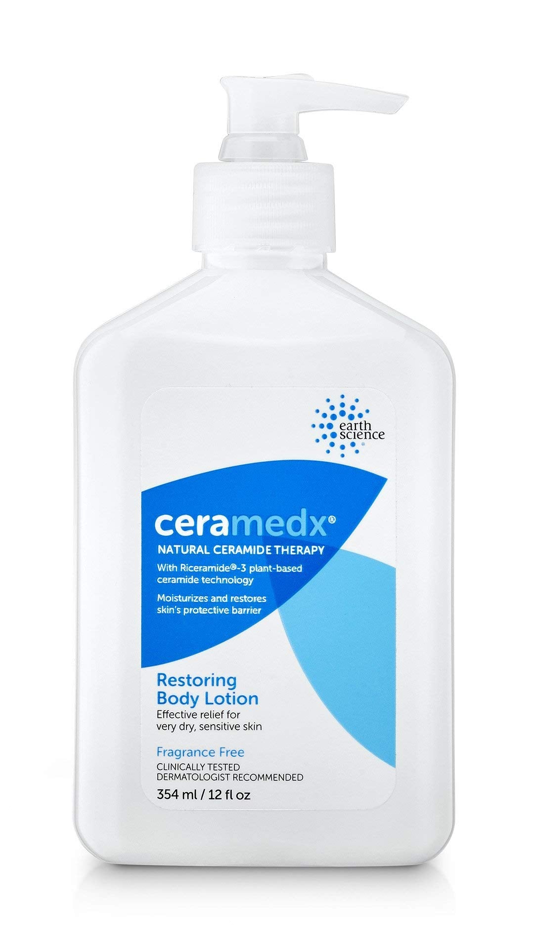 Ceramedx Body Lotion 12 oz bottle for daily moisture and soft, hydrated skin.