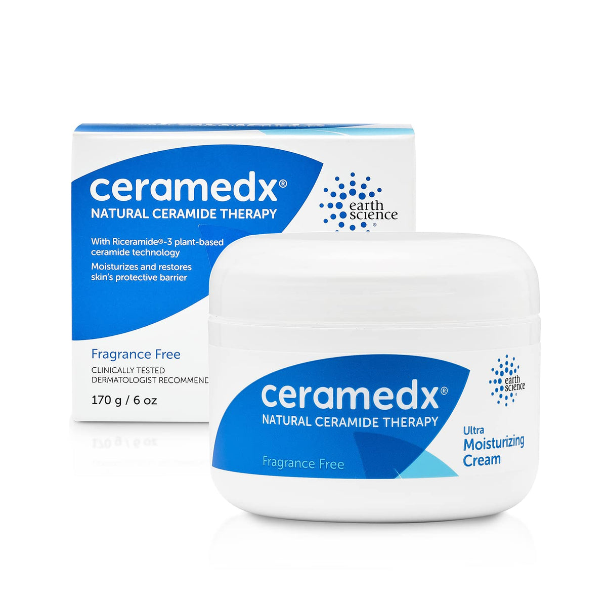 Ceramedx unscented ceramide cream bottle, fragrance-free for sensitive skin.