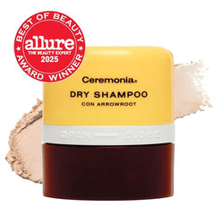 Ceremonia dry shampoo with Brazilian clays absorbs oil at the scalp.