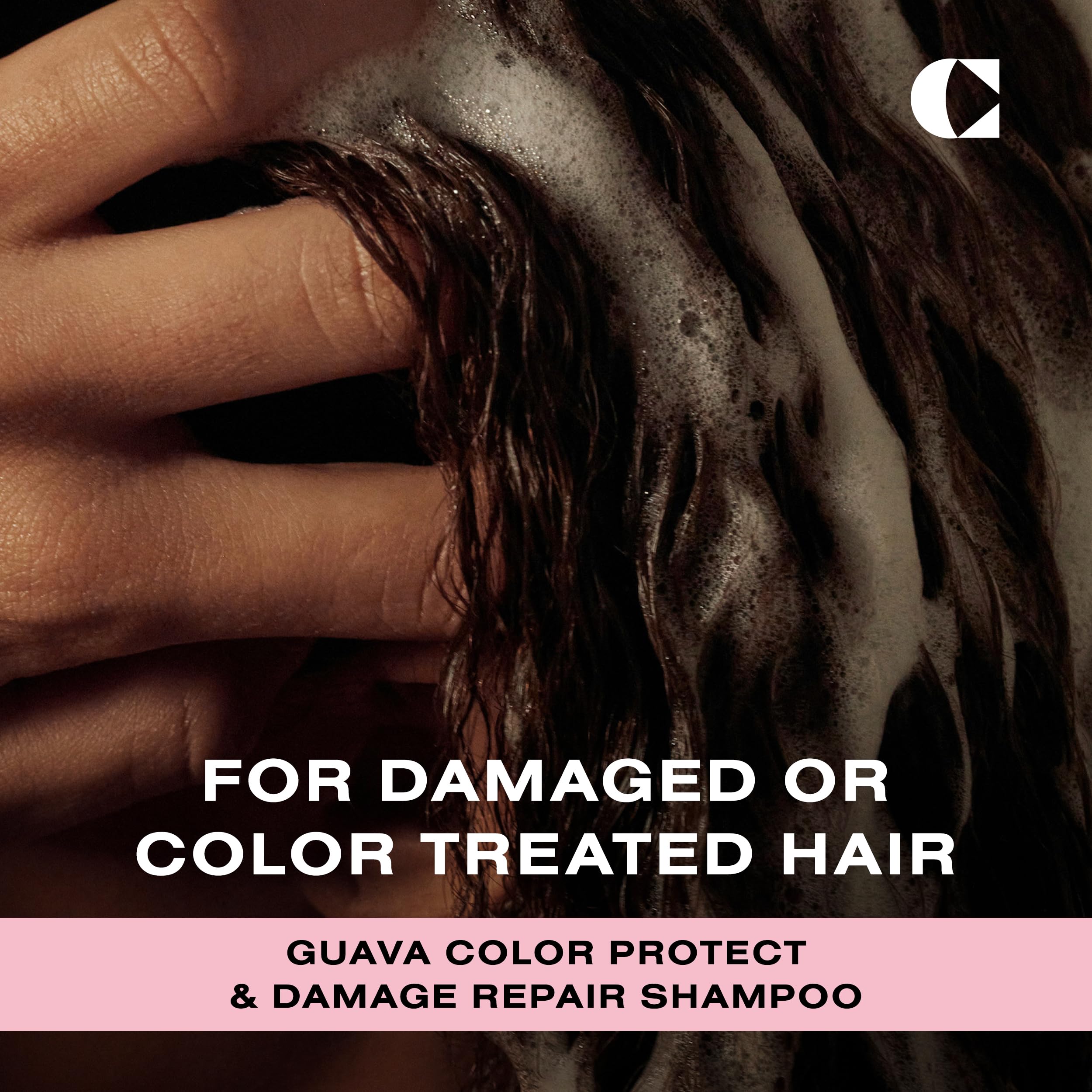 Ceremonia Guava Protect & Repair Shampoo application demonstrating gentle cleansing.