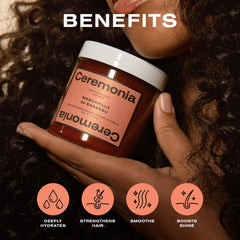 Ceremonia hair-mask close-up reveals creamy texture ideal for luxurious conditioning