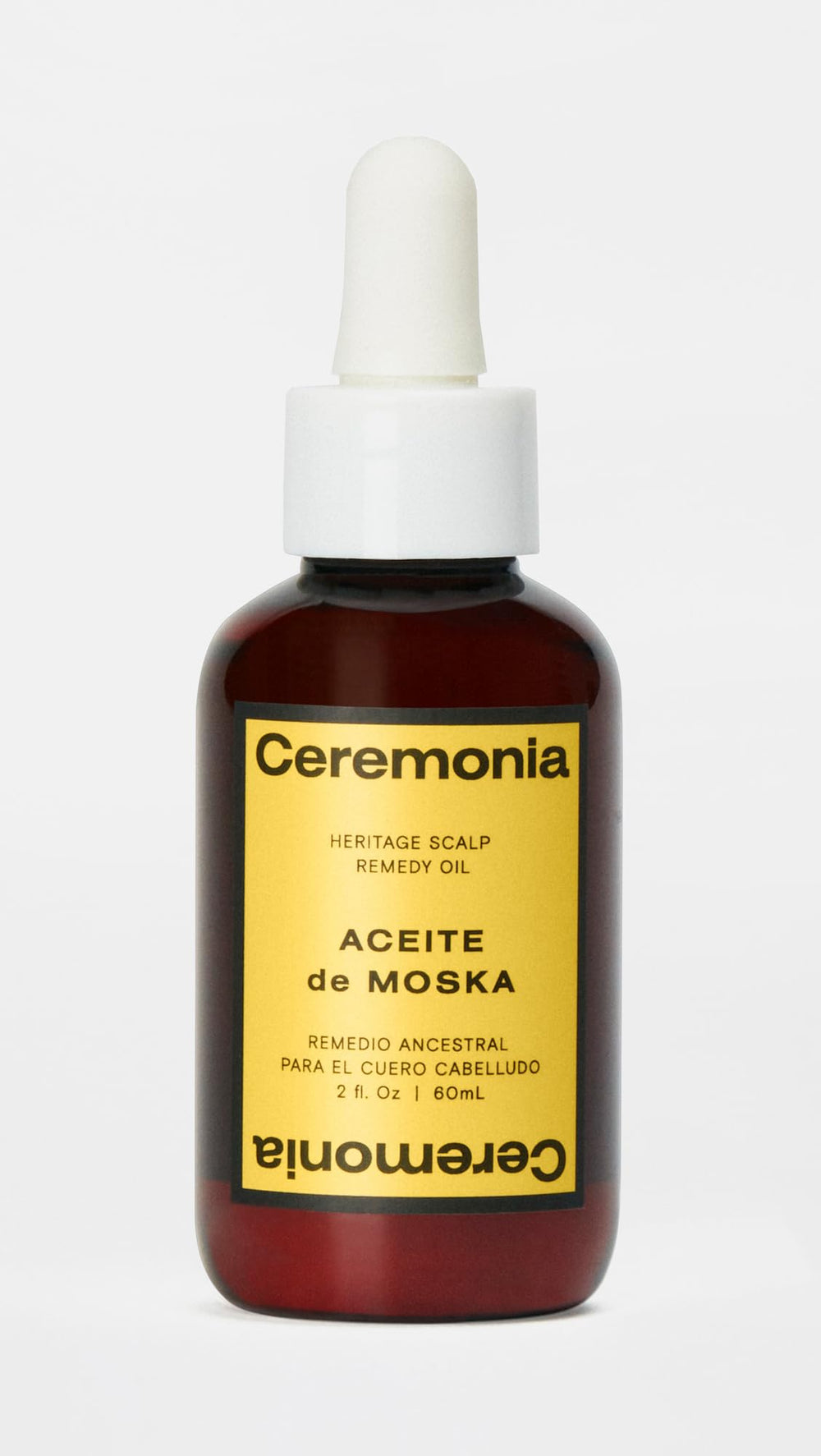 Ceremonia Moska Scalp Oil application on scalp improves oil balance and leaves hair luminous.