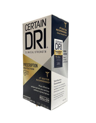 Certain Dri roll-on bottles in a 3-pack display for everyday use, fragrance-free.