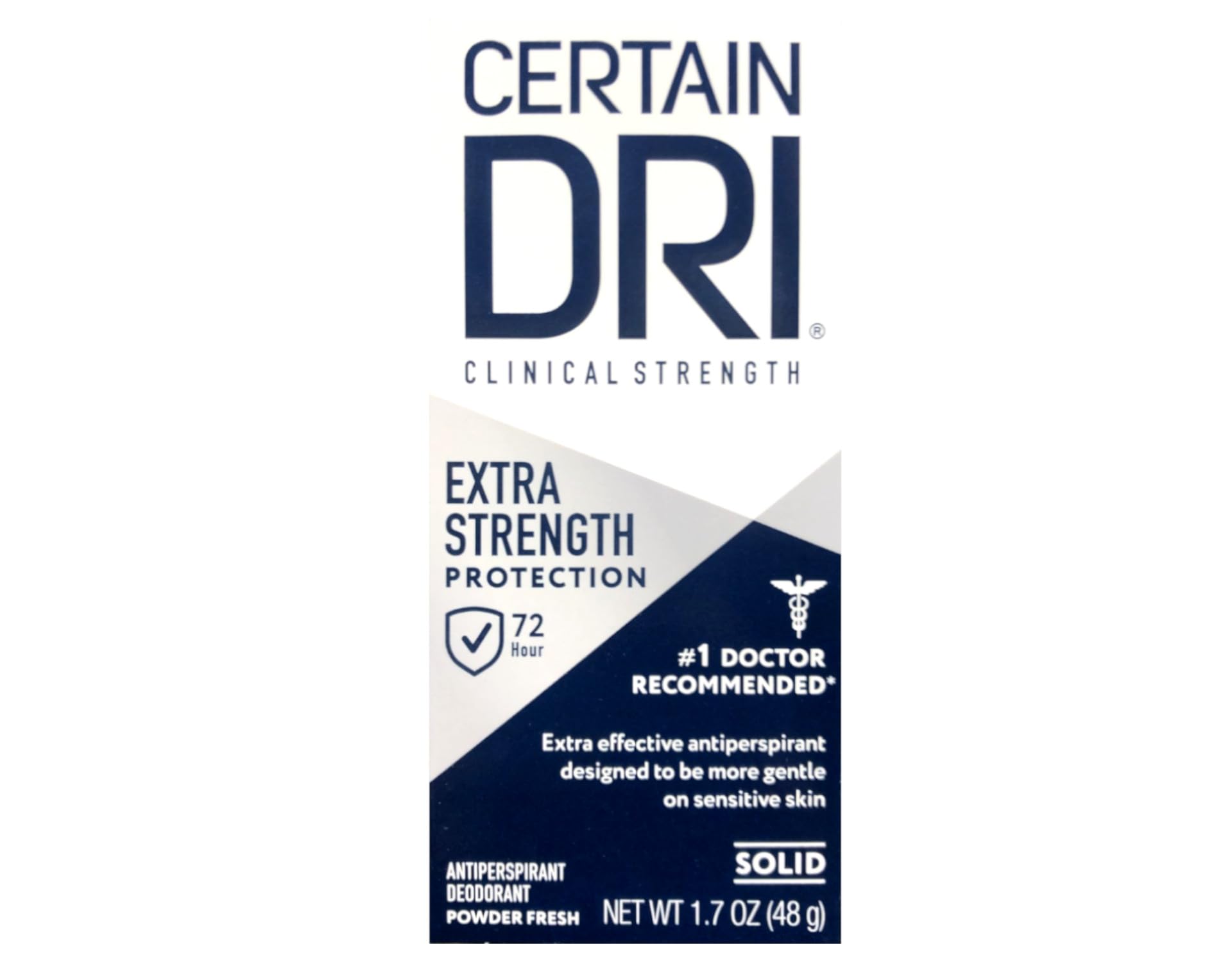 Certain Dri anti-perspirant solid six-pack back view showing compact value pack