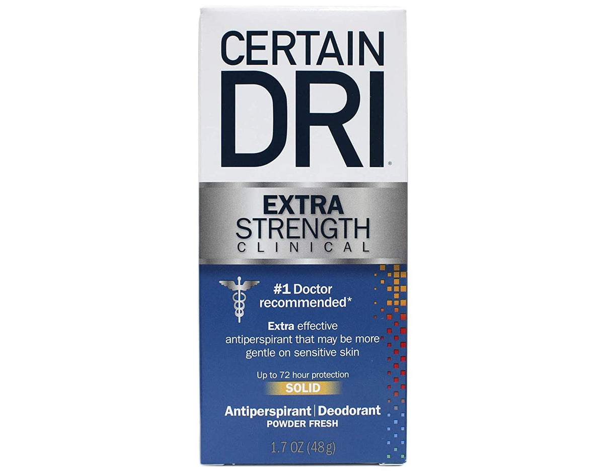 Certain Dri antiperspirant solid 1.7 oz label for daily use