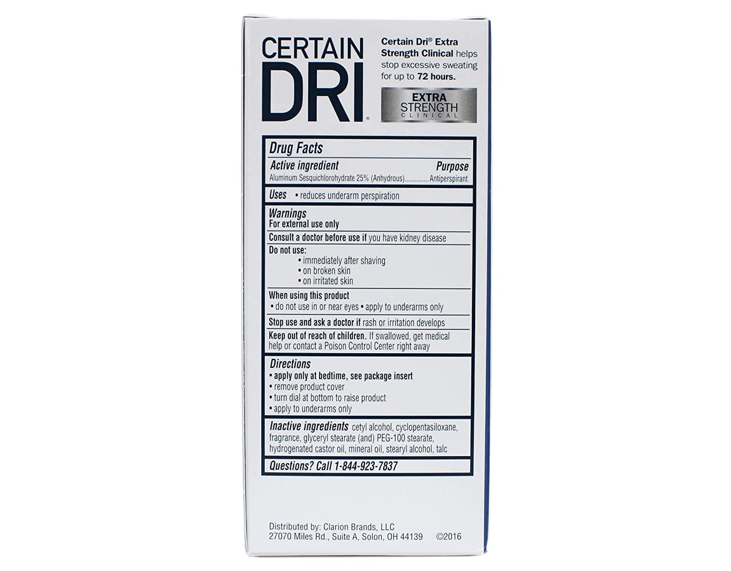 Travel-ready Certain Dri antiperspirant solid packaging