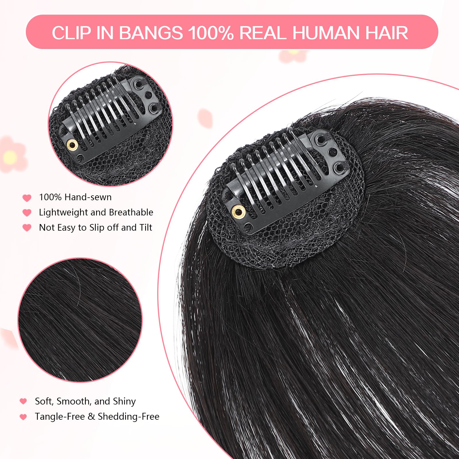 Cesomeey daily wear bangs clip for instant look refresh.