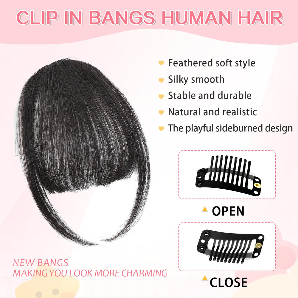 Cesomeey fringe with temples hairpiece is lightweight and secure.
