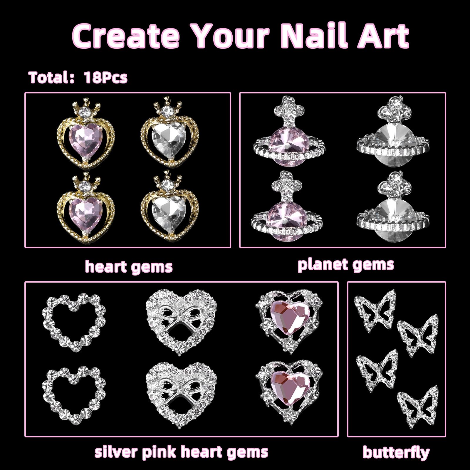 CESUSME butterfly nail charms provide whimsical detail for elegant nails