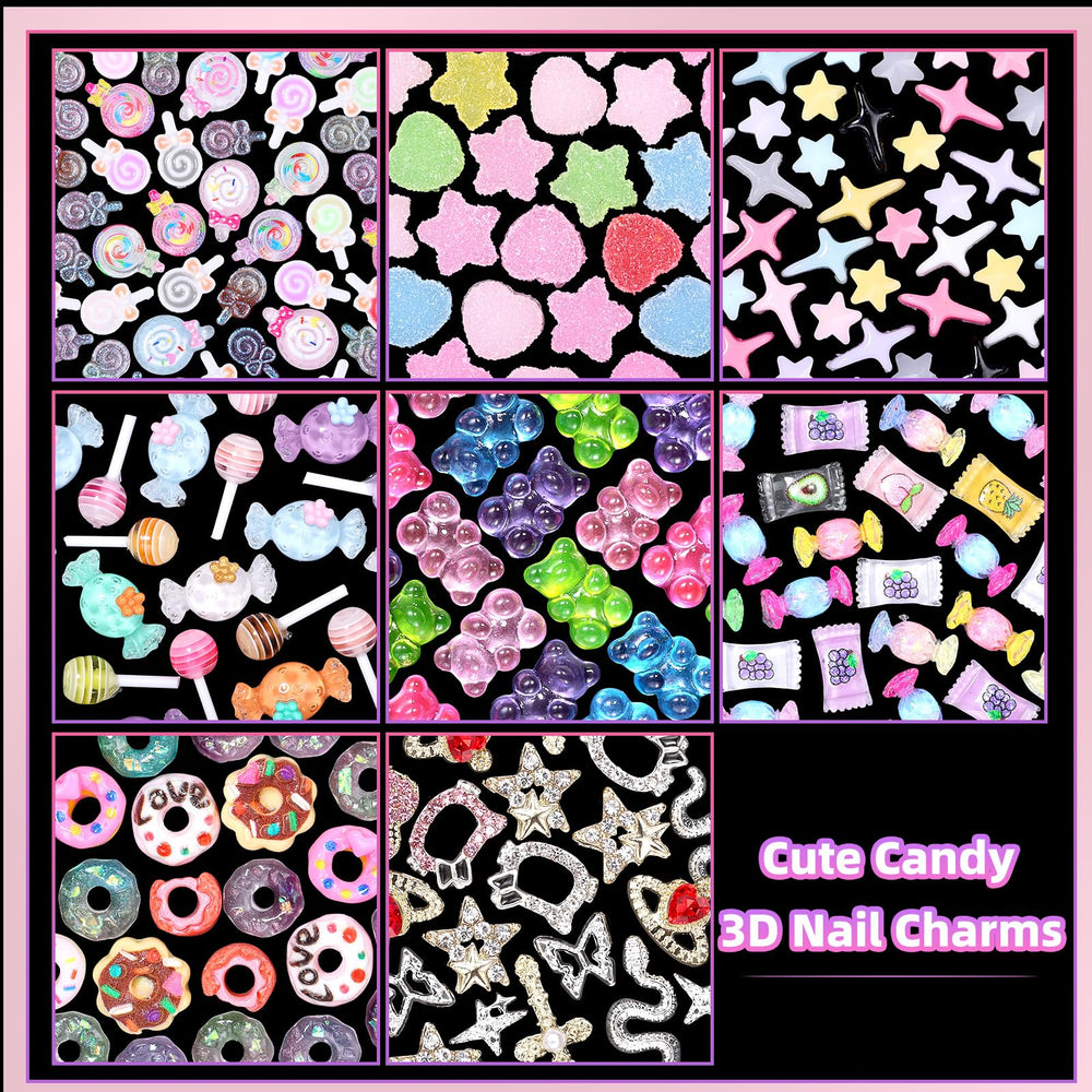 CESUSME 3D gummy bear nail charm for cute texture on nails