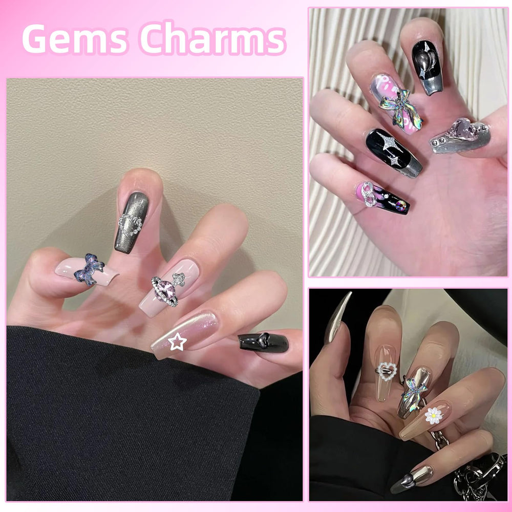 CESUSME tiny flower nail charms bring light floral texture to nails