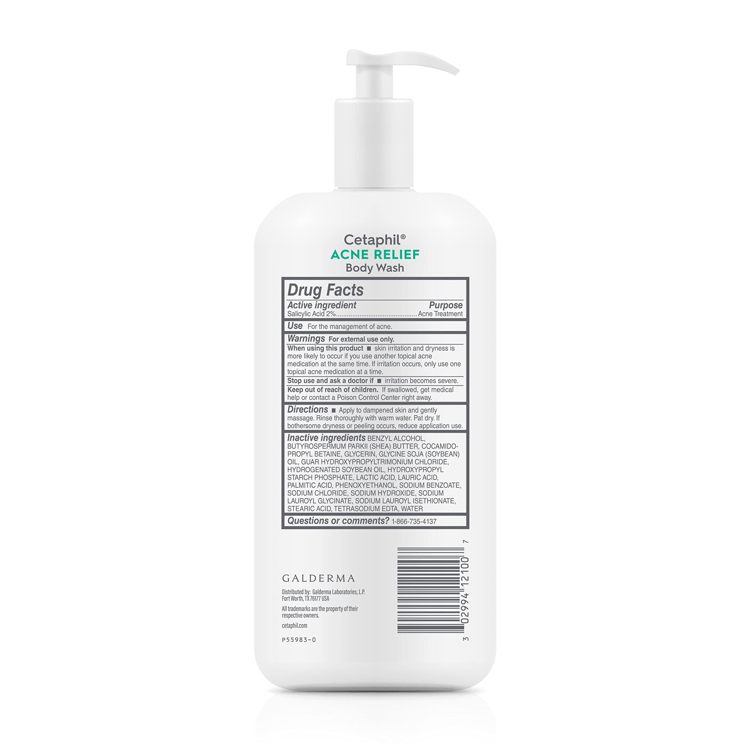 Cetaphil Acne Relief Body Wash dermatologist-tested label visible for sensitive skin