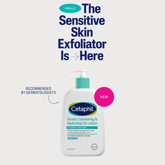 Closeup texture of Cetaphil Gentle Exfoliating SA Lotion shows smooth skin after use.