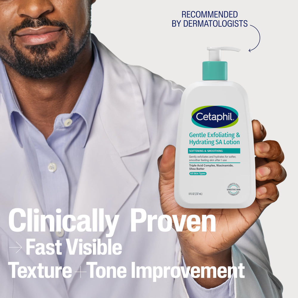 Cetaphil Gentle Exfoliating SA Lotion skin barrier support visual.