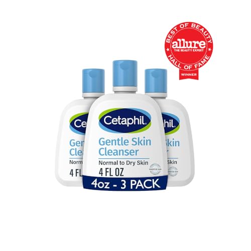 Cetaphil Gentle Skin Cleanser bottle cap highlights non-irritating formula.