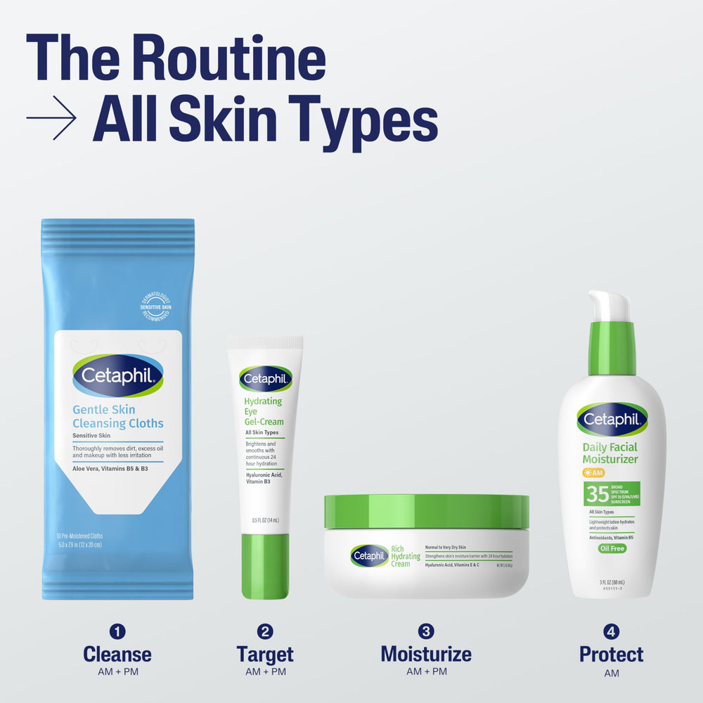 Cetaphil gentle wipes remove makeup and dirt from face, hands, and body.