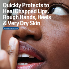 Cetaphil Healing Ointment on lips for chapped relief