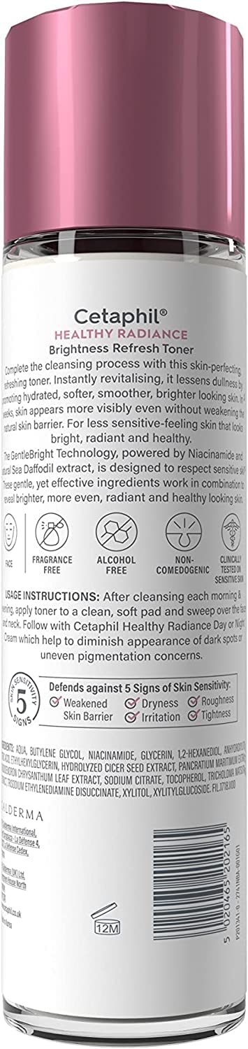 Dermatologist-tested and vegan-friendly Cetaphil toner label