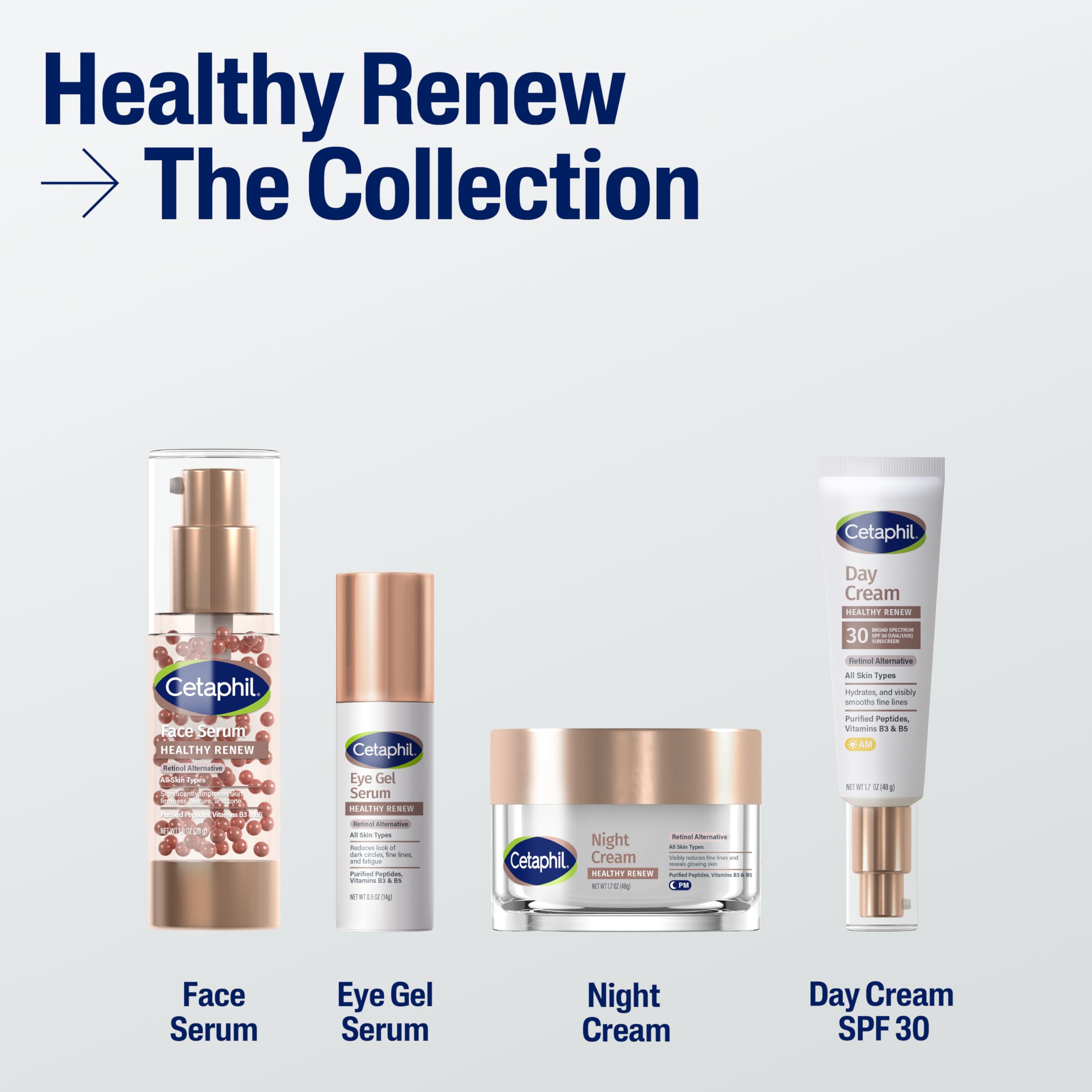 Cetaphil Healthy Renew Night Cream fragrance-free label signals gentle, non-irritating care.