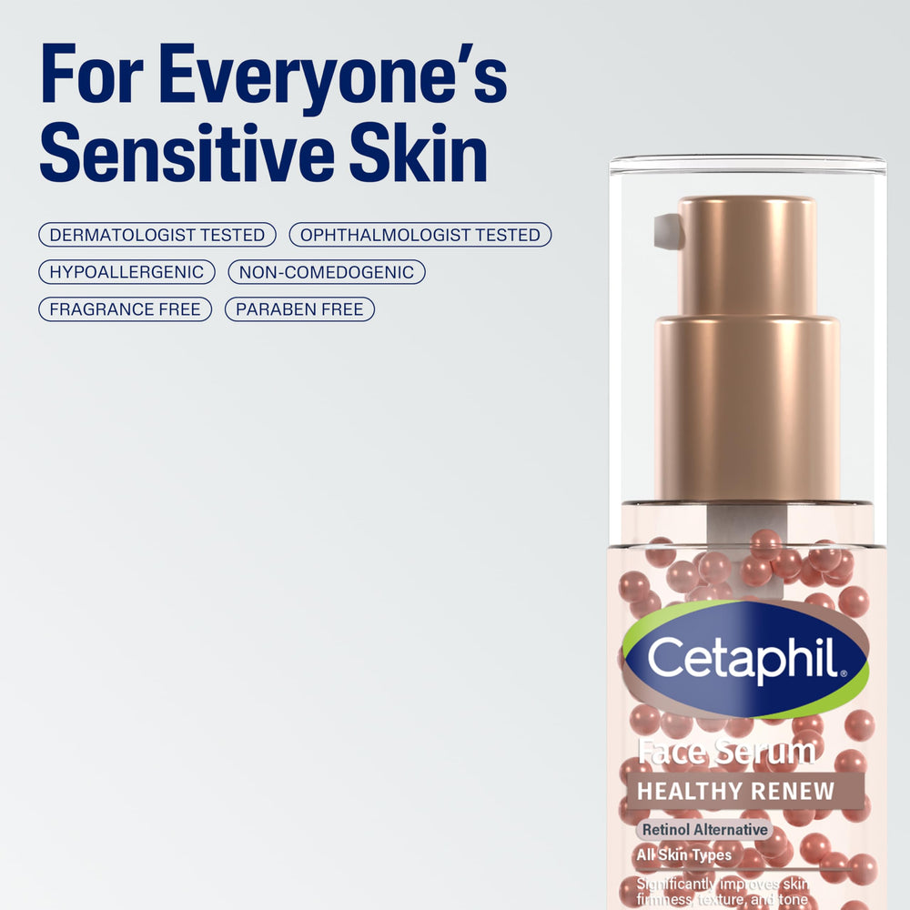 Label indicates 24-hour hydration on Cetaphil Healthy Renew Serum