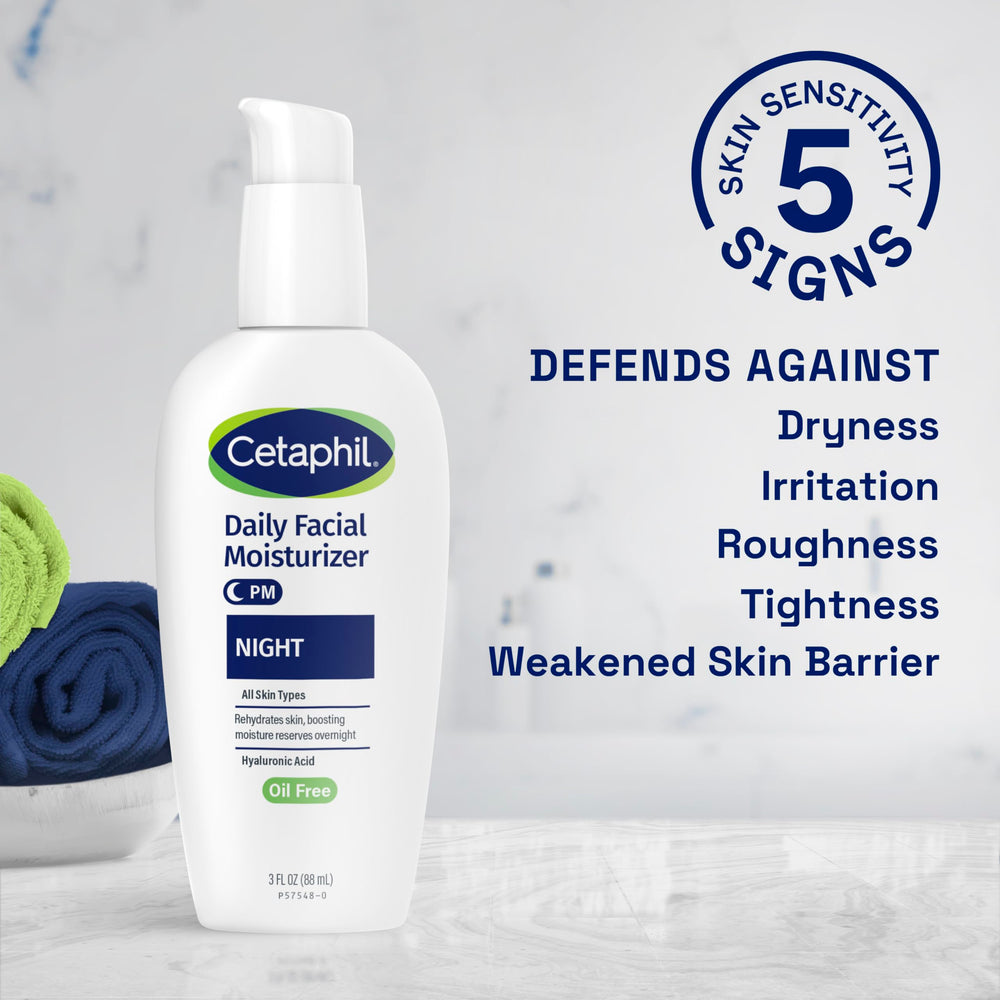 Close-up of skin after Cetaphil Night Moisturizer for a hydrated glow.