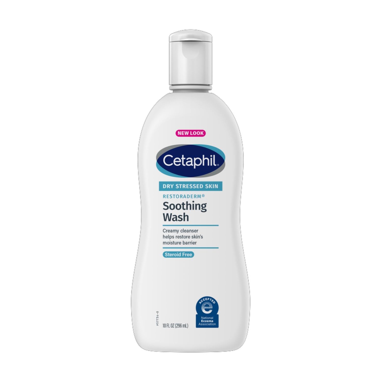 Cetaphil RestoraDerm body wash bottle showing soothing formula for very dry skin