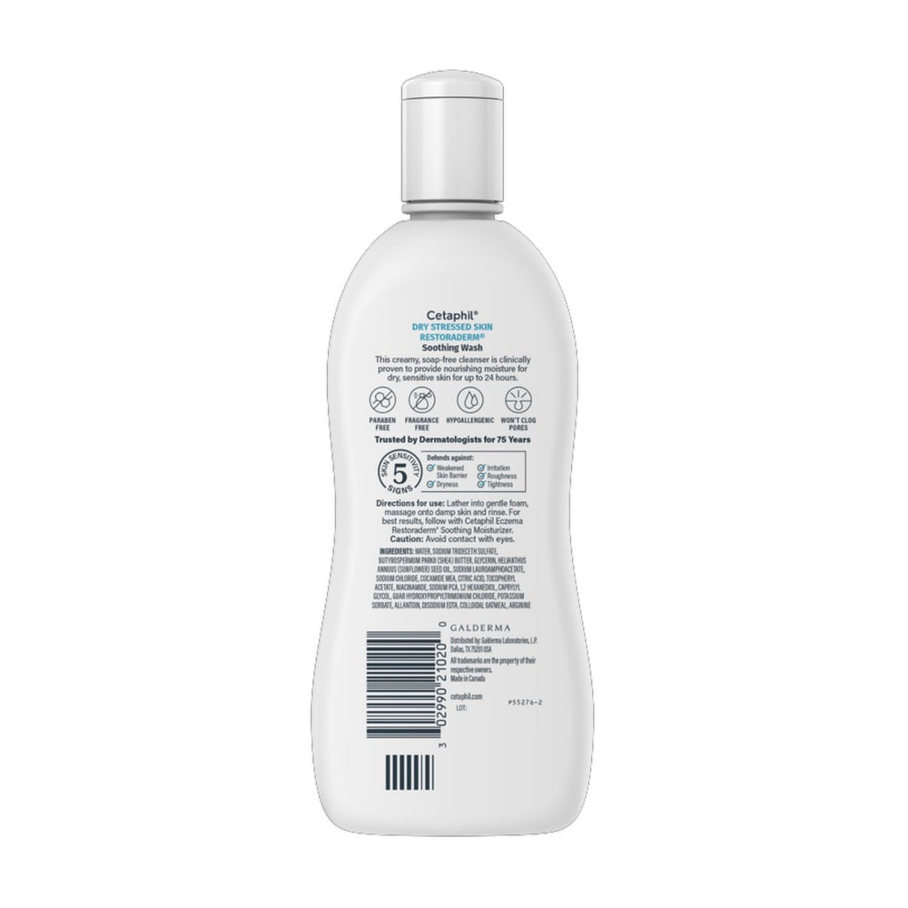 Cetaphil RestoraDerm body wash foamy lather highlighting rich cleansing suds