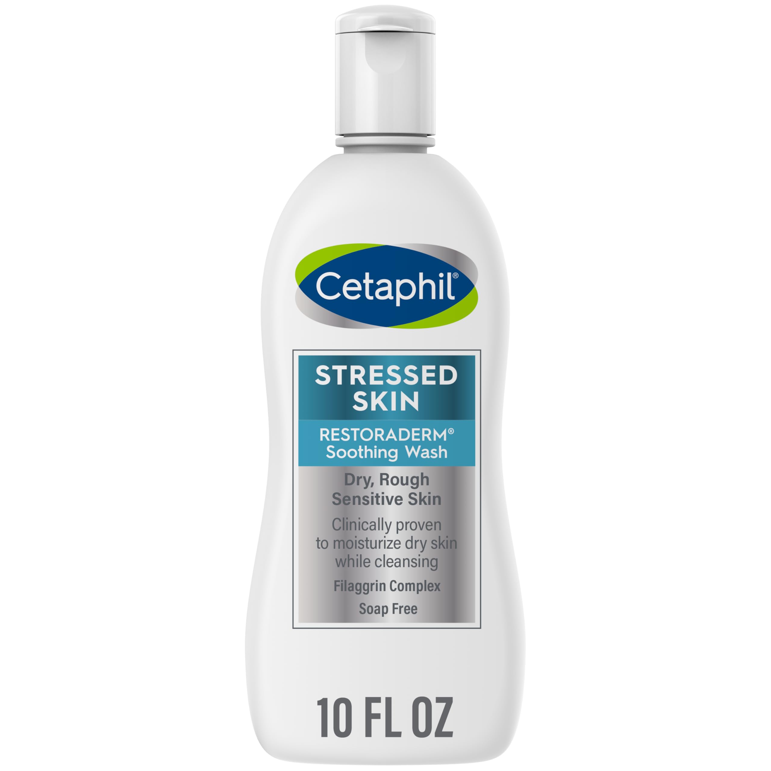 Cetaphil Restoraderm Soothing Wash bottle front view for gentle cleansing of dry skin