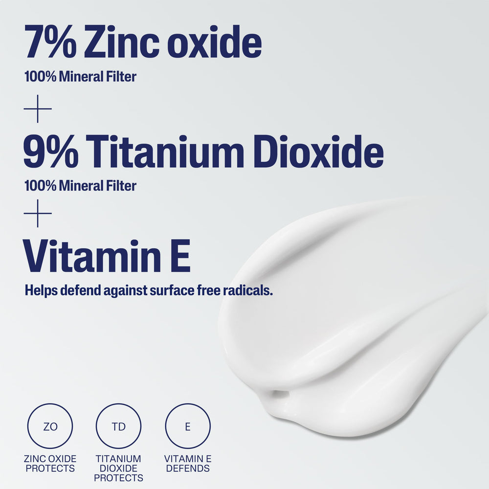 Cetaphil Sheer Mineral Sunscreen with vitamin E for soothing hydration.