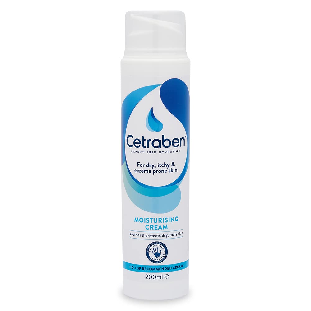 Cetraben 200ml cream packshot highlighting fragrance-free formula for sensitive skin.