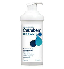 Cetraben Cream 475ml pack of 2 provides gentle hydration for dry, sensitive skin.