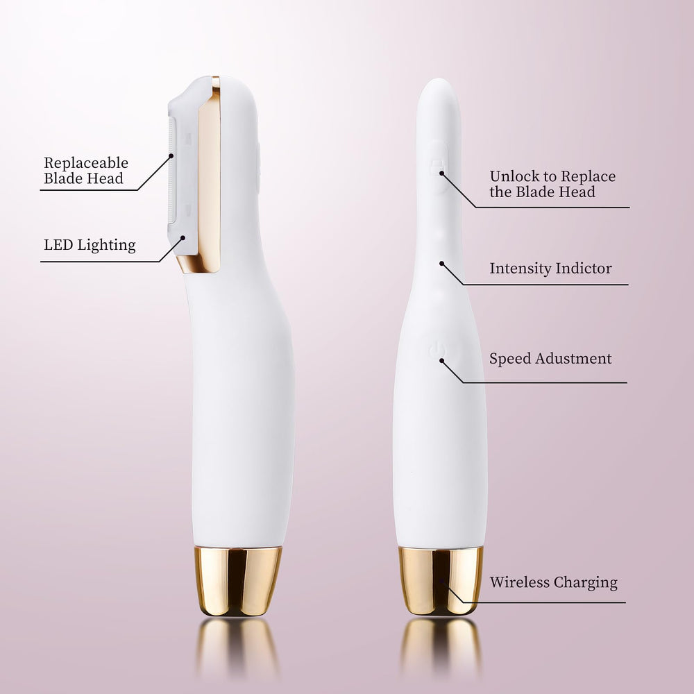 CEVEK Sonic Dermaplane Razor peach fuzz removal prepares your complexion for makeup.