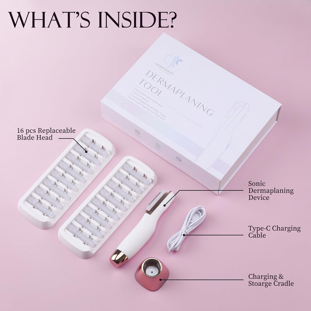 CEVEK Sonic Dermaplane Razor rechargeable battery enables cordless use anywhere.