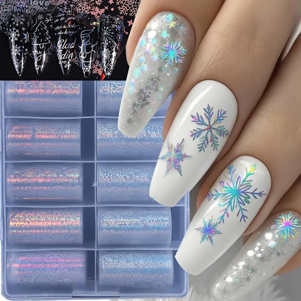 CEWEWP Christmas elk nail transfer for festive manicure