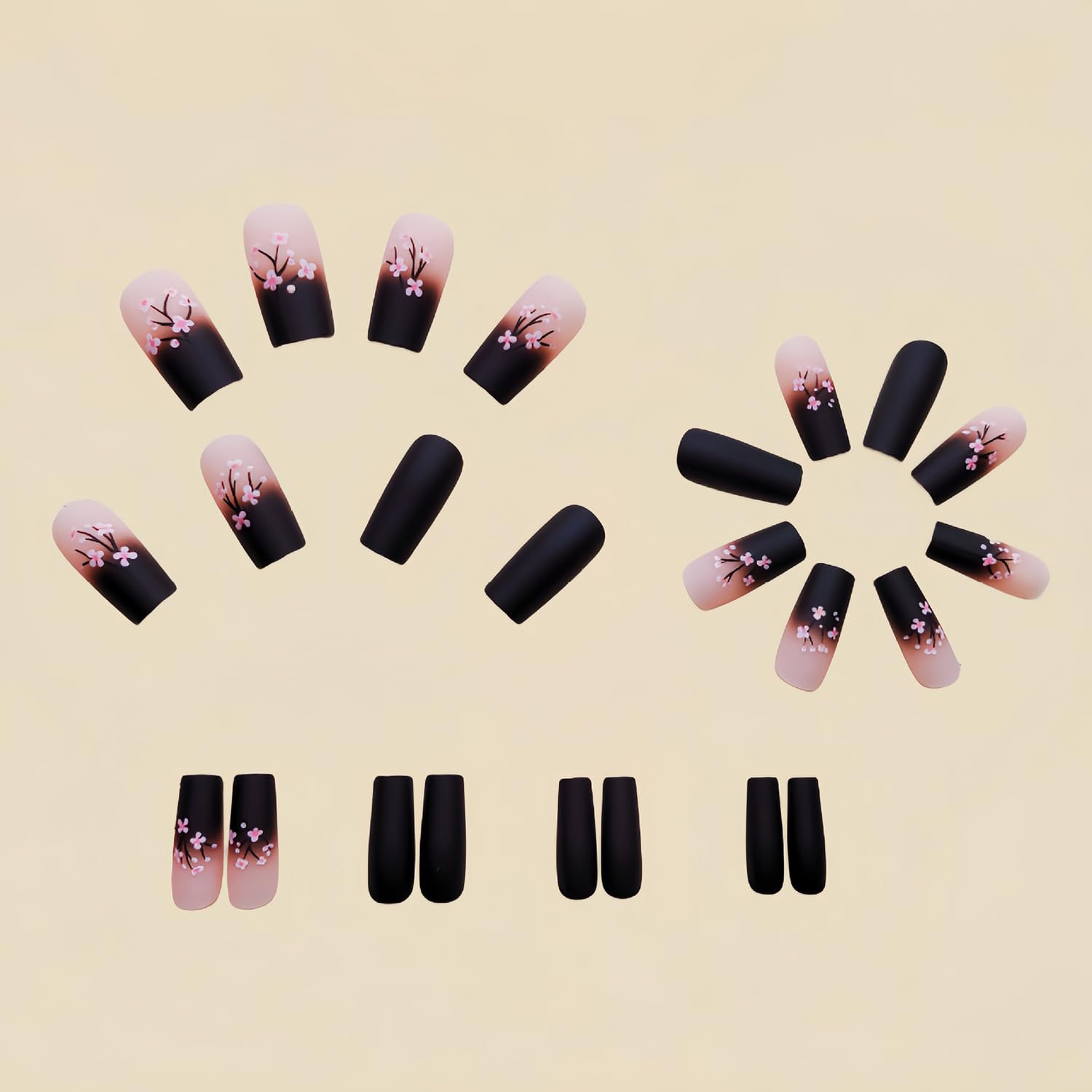CEWEWP glossy coffin nails provide full-cover shine.