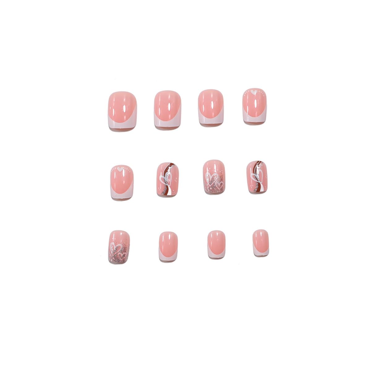 CEWEWP white French tip nails with pink tips for a chic look