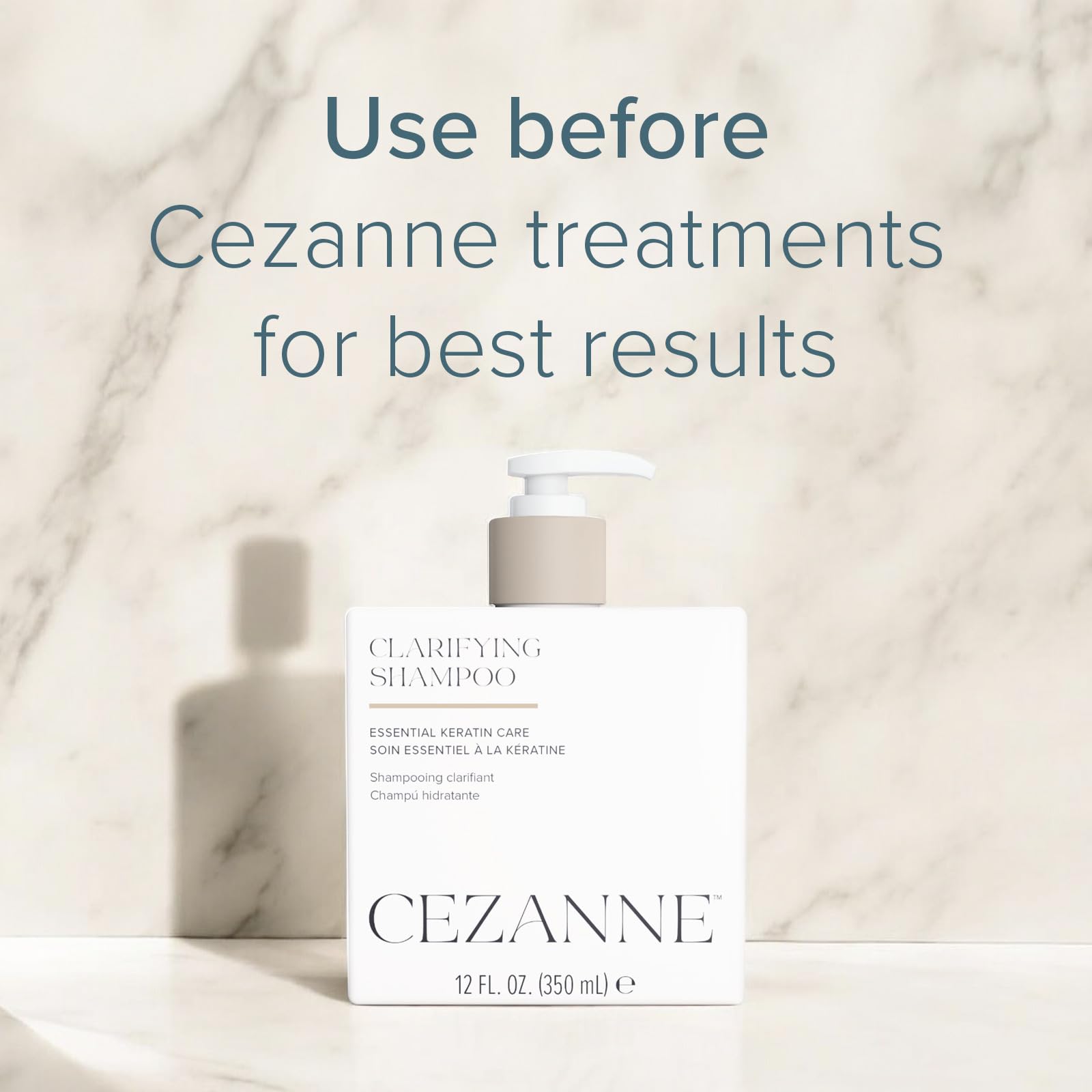 Cezanne Clarifying Shampoo after-use hair appears clarified and ready for keratin smoothing