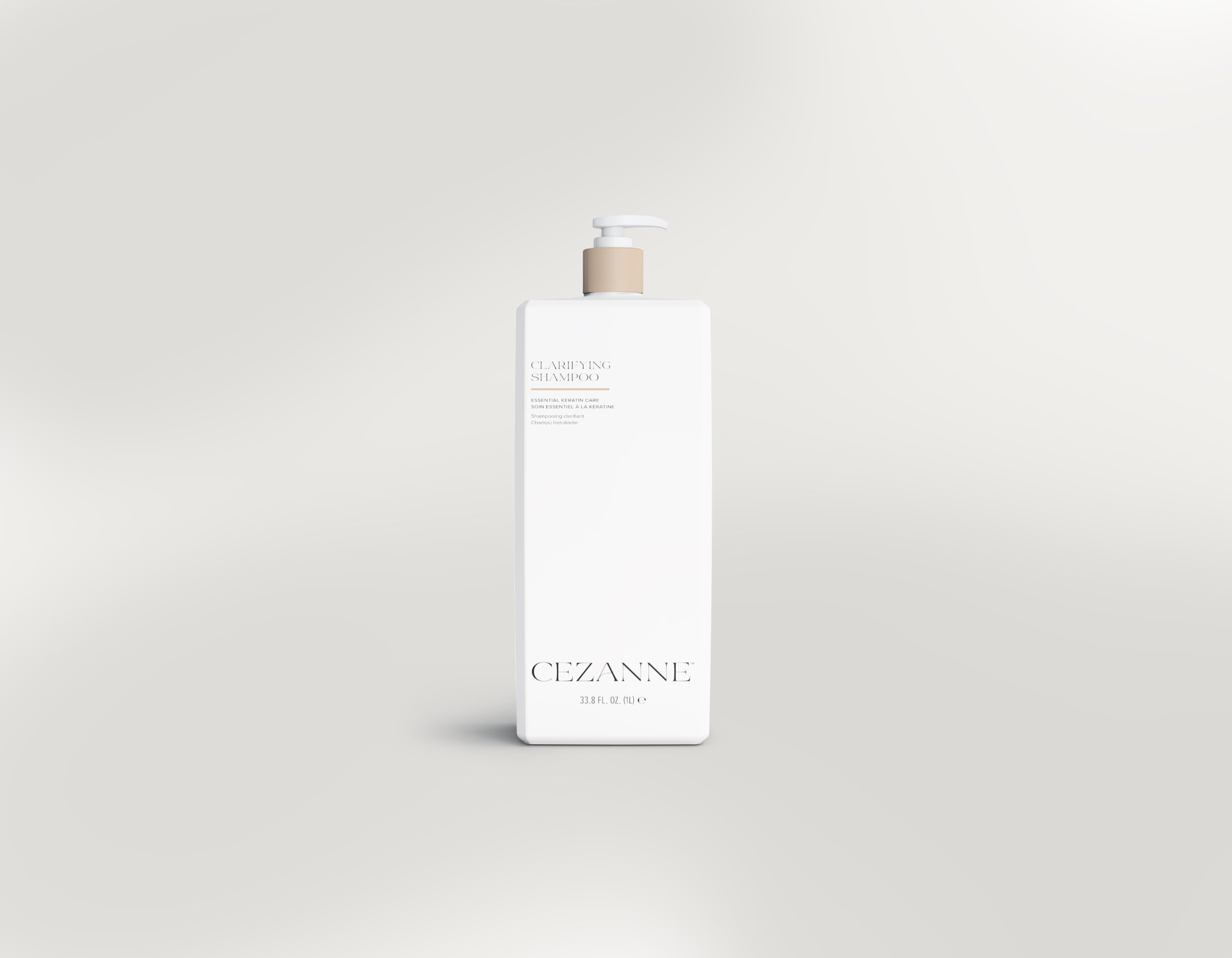 Cezanne Clarifying Shampoo product packaging communicates cruelty-free and salt-free cleansing.