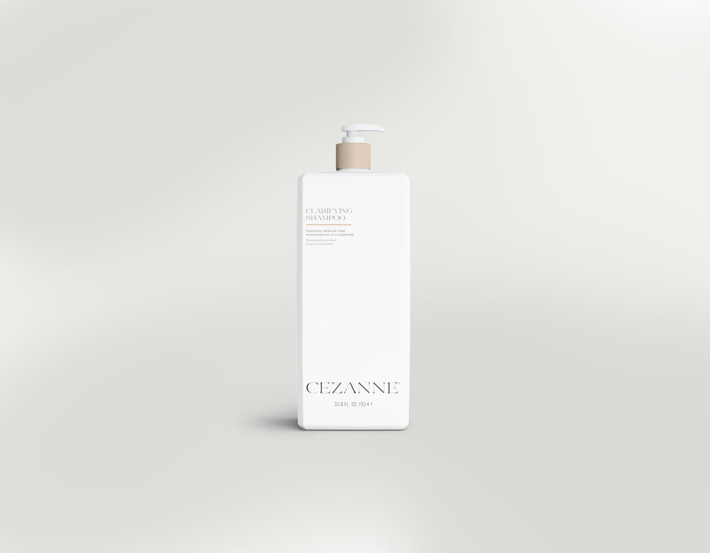 Cezanne Clarifying Shampoo product packaging communicates cruelty-free and salt-free cleansing.