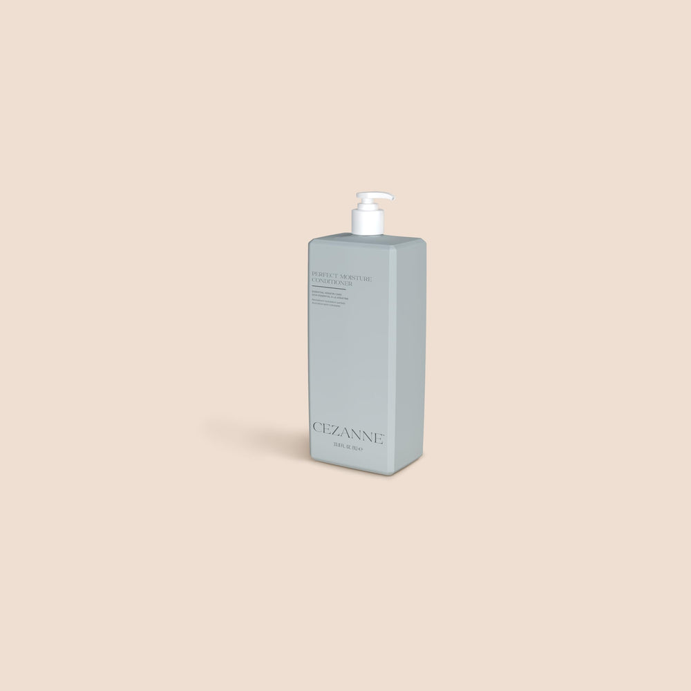 Cezanne Perfect Moisture Conditioner label indicates color-safe formula and care benefits.