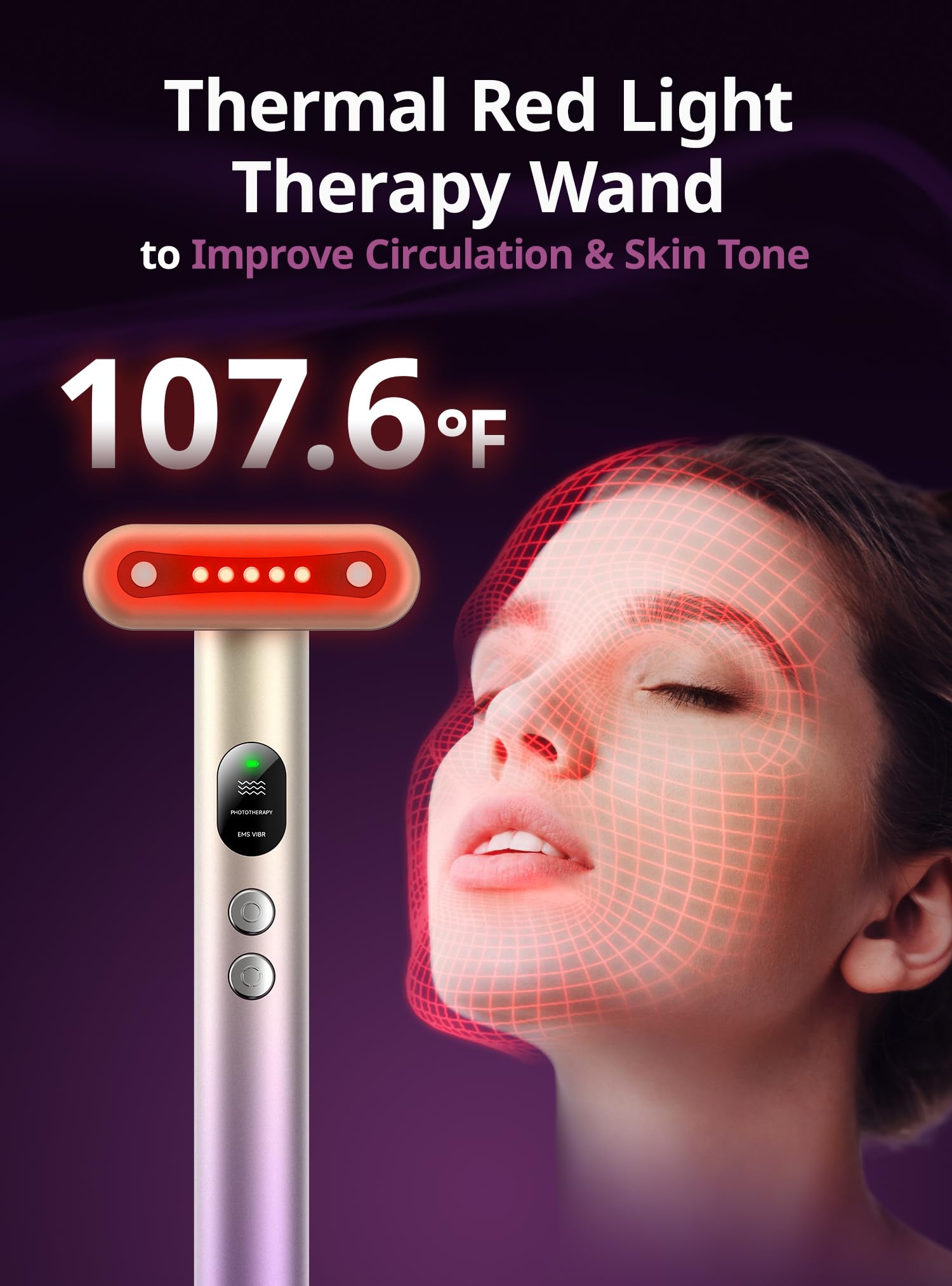 CFULAN micro-vibration massages the skin for better product penetration.